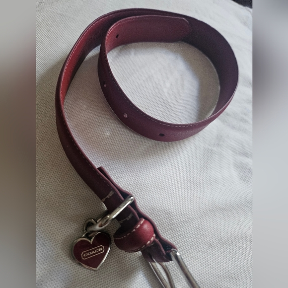 Coach Red/SilverDog Collar With Charm Size L NWT - Picture 3 of 9